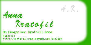 anna kratofil business card